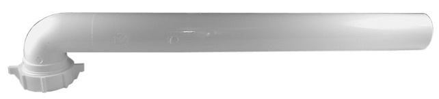 White PVC Waste Arm, 1-1/2" X 15"