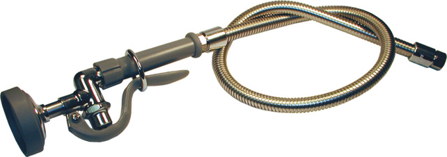 T&S Brass Pre-Rinse Spray Head With Stainless Steel Hose, 1.15 GPM