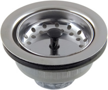 Complete Stainless Steel strainer Assembly With Zamac Lock Nut And Zamac Slip Joint Nut, Overall Length 2-3/8"