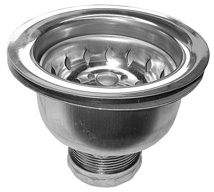 Complete Stainless Steel Strainer Assembly With Zamac Lock Nut And Zamac Slip Joint Nut, Overall Length 3-5/8"