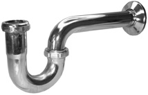 Tubular P-Trap 1-1/2" Chrome, 17 Gauge With Chrome Plated Brass Nut
