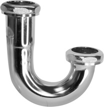 Tubular “J” Bend 1-1/4" Chrome, 17 Gauge With Brass Nuts