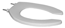 Bemis Heavy Duty White Solid Plastic Toilet Seat Self-Sustaining and External Check Hinges (Elongated Bowl)