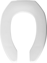 Bemis Heavy Duty White Elongated Solid Plastic Toilet Seat