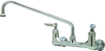 T&S Brass 8" Wall Mount Sink Faucet With 12" Swing Spout And Eterna Cartridges