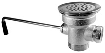 Rotary Wastes With Twist Handle & Overflow Vent Hole 3" Opening & 1-1/2" FPT X 2" MPT Outlet 