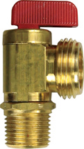 Dahl 1/2" MPT Boiler Drain Mini Ball Valve with Red Handle