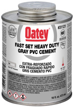 Oatey PVC Heavy Duty Gray Fast Set Cement 1 Pint