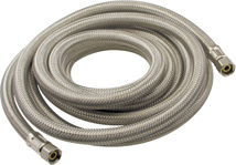 Stainless Steel Braided Supply, 1/4" Compression X 1/4" Compression X 120"