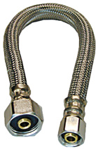 Stainless Steel Braided Supply, 3/8" Compression X 1/2" FPT X 12"