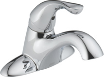 Delta 4" Faucet, Metal Handle, 3/8" Compression Fittings, Less Pop-Up