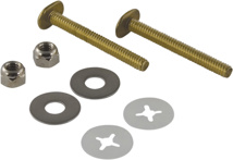Solid Brass Closet Bolts 1/4" X 2-1/4" with Quikie Nuts