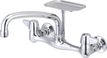 Central Brass Wall Mount Sink Faucet With 8" Spout & Soap Dish