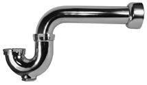 Tubular P-Trap 2" Chrome, 17 Gauge With Cleanout And Brass Nut