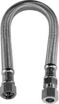 Stainless Steel Braided Supply, 3/8" Compression X 3/8" Compression Half Union X 20"
