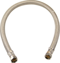 Stainless Steel Braided Supply, 3/8" Compressio X 3/8" Compression X 16"