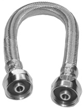 Stainless Steel Braided Supply, 1/2" FPT X 1/2" FPT X 12"