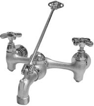 B&K 8" Rough Chrome Service Sink Faucet With Vacuum Breaker and Wall Brace
