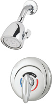Symmons Shower Valve with Arm, Flange, Shower Head and Integral Stops