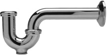 Cast Brass Body 1-1/2" X 1-1/2" Adjustable P-Trap With 17 Gauge Tubular Wall Arms Chrome With Cleanout