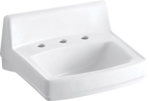 Kohler® Greenwich™ 20-3/4" X 18-1/4" Wall-Mount/Concealed Arm Carrier Bathroom Sink With Widespread Faucet Holes