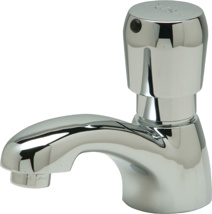 Zurn AquaSpec® Single-Hole Metering Faucet, Deck Mount with 1.0 gpm Spray Outlet, 3 3/4” Centerline Spout, Push-Button Handle