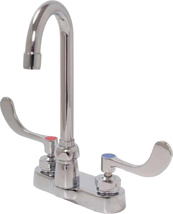 Zurn AquaSpec® Gooseneck Faucet, 4" Centerset, 3 ½" Spout, 2.2 gpm Pressure-Compensating Aerator, 4" Wrist Blade Handles