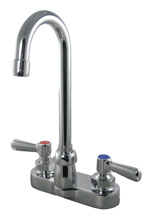 Zurn AquaSpec® Gooseneck Faucet, 4" Centerset, 3 ½" Spout, 2.2 gpm Pressure-Compensating Aerator, Lever Handles