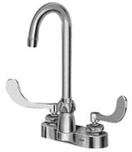 Zurn AquaSpec® Gooseneck Faucet, 4" Centerset, 5 3/8" Spout, 2.2 gpm Pressure-Compensating Aerator, 4" Wrist Blade Handles