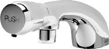 Zurn AquaSpec® Single-Hole Metering Faucet, Deck Mount with 1.0 gpm Spray Outlet, 4 1/8” Integral Spout, Push-Button Handle