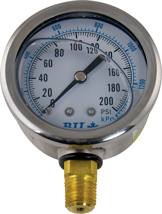 Boshart Pressure Gauges - 2-1/2" Dial, 0-200 .lb Pressure