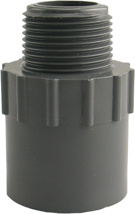 2" PVC Gray Schedule 80 Adapter, (MPT x Slip)