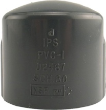 2" PVC Gray Schedule 80 Cap, (Slip)