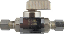Dahl 1/4" OD Compression X 1/4" Compression Straight Stop Chrome Plated