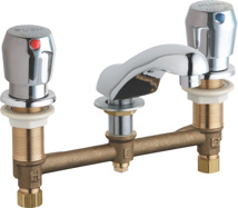 Chicago 8" Push Button Mixing Metering Sink MVP Faucet, 2.2 GPM