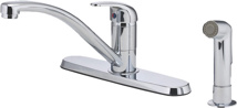 Price Pfister Kitchen Faucet, Single Lever, 4-Hole, With Spray, Chrome