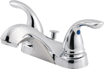 Price Pfister 4" Lavatory Faucet, Lever Handles, With Metal Pop-Up, Chrome