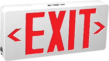 Red LED Dual Exit Sign with Battery Backup, 120V/277V