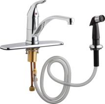 Chicago 8" Single Lever Dual Supply Kitchen Faucet with Side Spray
