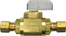 Dahl 1/4" OD Compression X 1/4" Compression Straight Stop Rough Brass