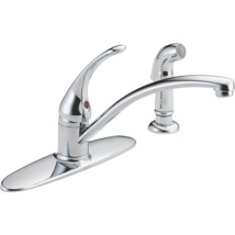 Delta 4 Hole, 8" Centerset Kitchen Faucet With Spray 1.8 GPM