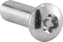 Chrome Barrel Nut 10-24 x 1/2" T-27 Pin / 6 Lobe