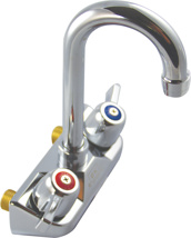 Bk Resources 4" Splash Mount Standard Duty Faucets With 3-1/2" Gooseneck Spout