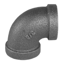 3/8" Black Malleable 90° Elbow