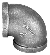 1-1/4" Black Malleable 90° Elbow