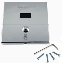 Sloan Optima Chrome Cover Plate with Sensor & Override Button Assembled (Closet Only)