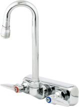 T&S 4" Wall-Mount Workboard Faucet with Gooseneck Spout