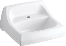 Kohler® Kingston™ 21-1/4" X 18-1/8" Wall-Mount/Concealed Arm Carrier Arm Bathroom Sink With Single Faucet Hole