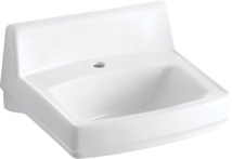 Kohler® Greenwich™ 20-3/4" X 18-1/4" Wall-Mount/Concealed Arm Carrier Bathroom Sink With Single Faucet Hole
