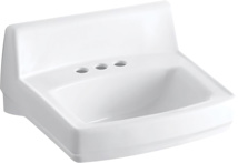 Kohler® Greenwich™ 20-3/4" X 18-1/4" Wall-Mount/Concealed Arm Carrier Bathroom Sink With 4" Centerset Faucet Holes